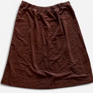 Brown suede midi skirt vintage